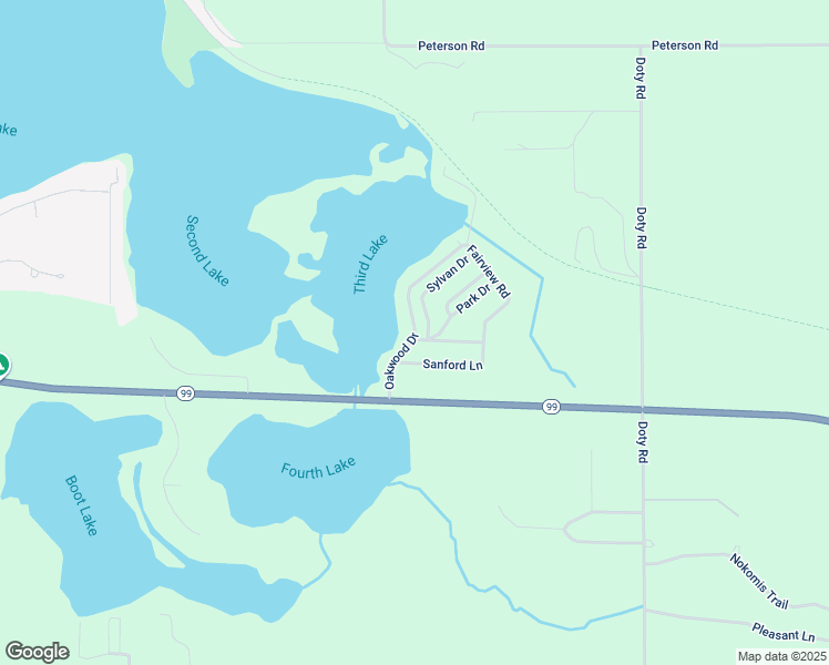 map of restaurants, bars, coffee shops, grocery stores, and more near 2540 Oakwood Drive in Hillsdale
