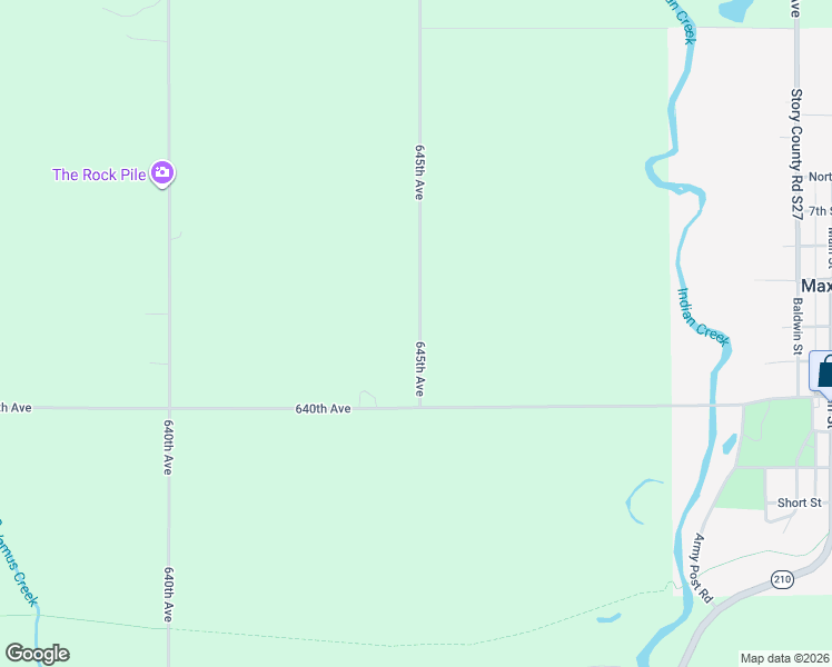 map of restaurants, bars, coffee shops, grocery stores, and more near 32103 645th Avenue in Maxwell