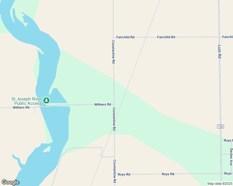 map of restaurants, bars, coffee shops, grocery stores, and more near 62415 Constantine Road in Constantine