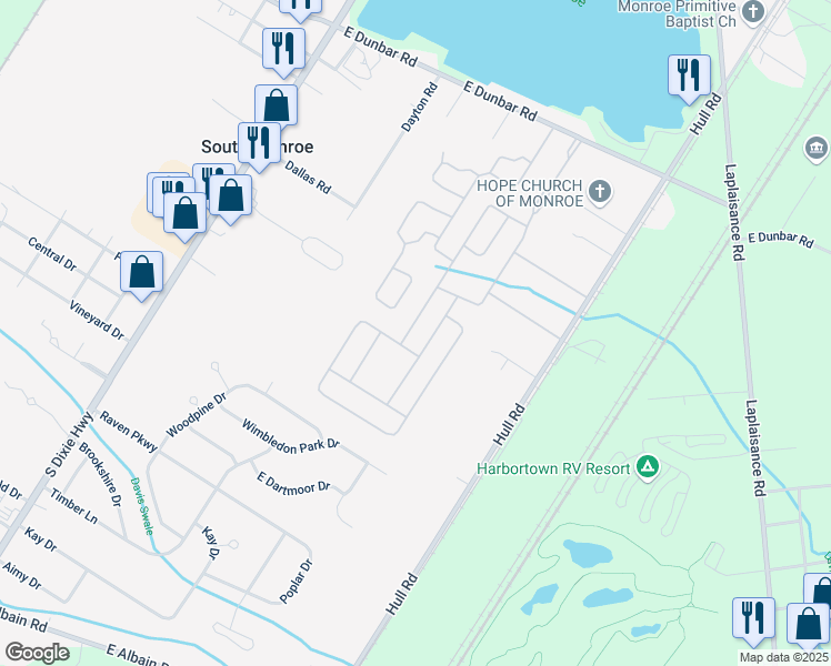 map of restaurants, bars, coffee shops, grocery stores, and more near 214 Bittersweet Trail in Monroe