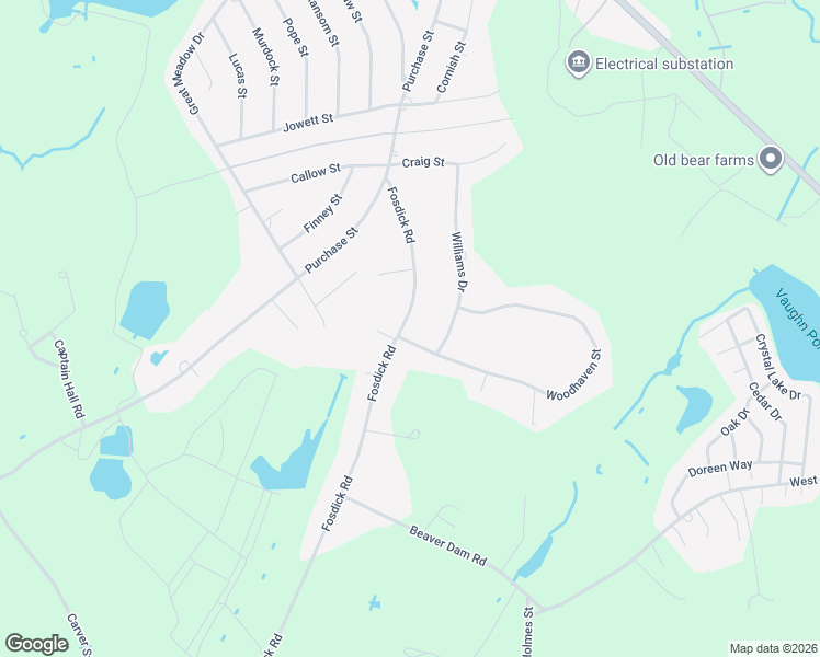 map of restaurants, bars, coffee shops, grocery stores, and more near 63 Fosdick Road in Carver