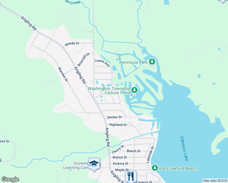 map of restaurants, bars, coffee shops, grocery stores, and more near 12245 Ridge Avenue in Edinboro