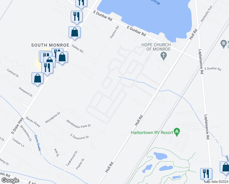 map of restaurants, bars, coffee shops, grocery stores, and more near 210 Bittersweet Trail in Monroe