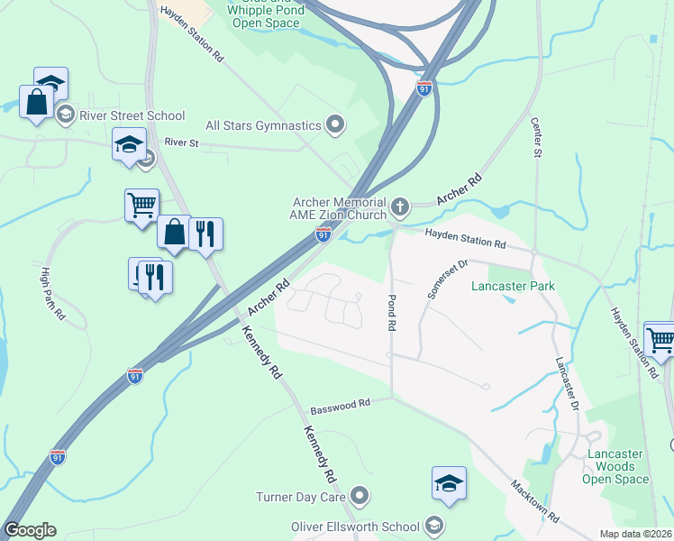 map of restaurants, bars, coffee shops, grocery stores, and more near 430 Pembrooke Lane in Windsor