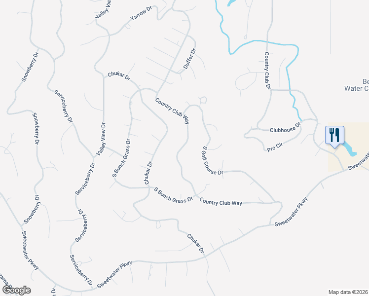 map of restaurants, bars, coffee shops, grocery stores, and more near 2944 Country Club Way in Garden City