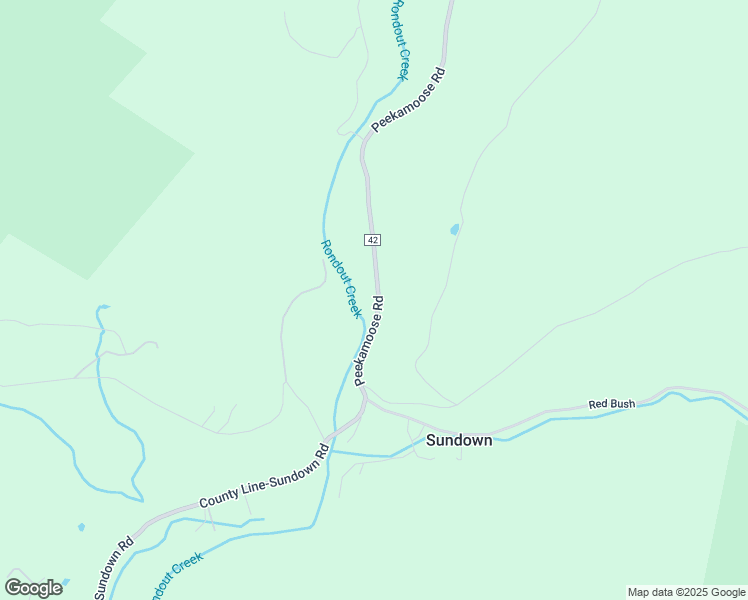 map of restaurants, bars, coffee shops, grocery stores, and more near 47 Peekamoose Road in Sundown