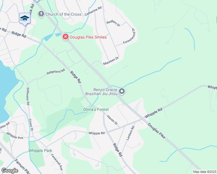 map of restaurants, bars, coffee shops, grocery stores, and more near 376 Douglas Pike in Smithfield