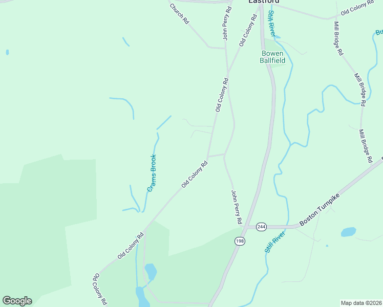 map of restaurants, bars, coffee shops, grocery stores, and more near 149 Old Colony Road in Eastford