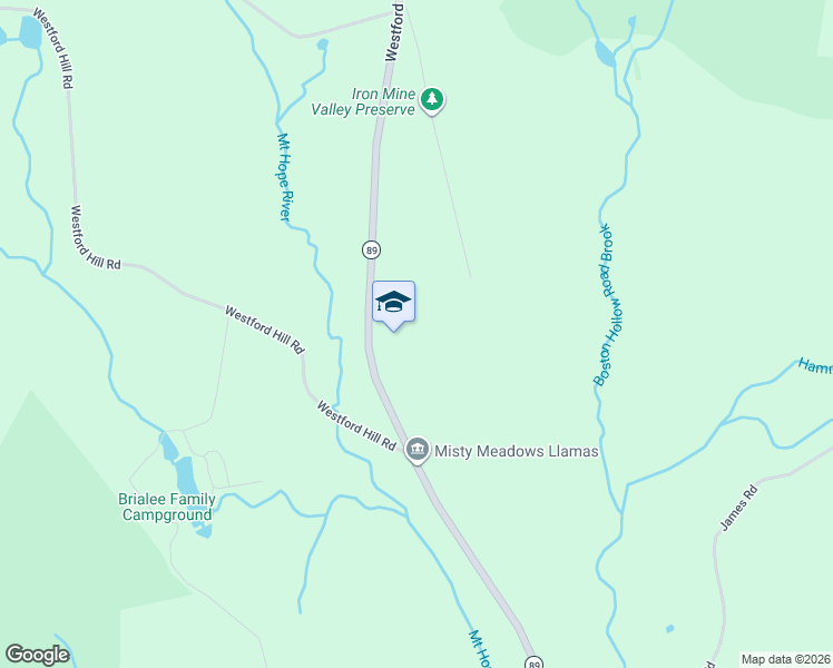 map of restaurants, bars, coffee shops, grocery stores, and more near 416 Westford Road in Ashford
