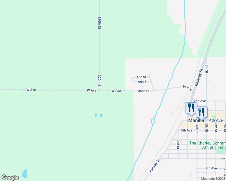 map of restaurants, bars, coffee shops, grocery stores, and more near 3200-3268 John Street in Manilla