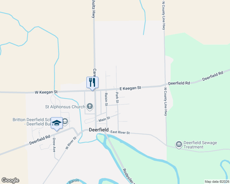 map of restaurants, bars, coffee shops, grocery stores, and more near 264 East Keegan Street in Deerfield