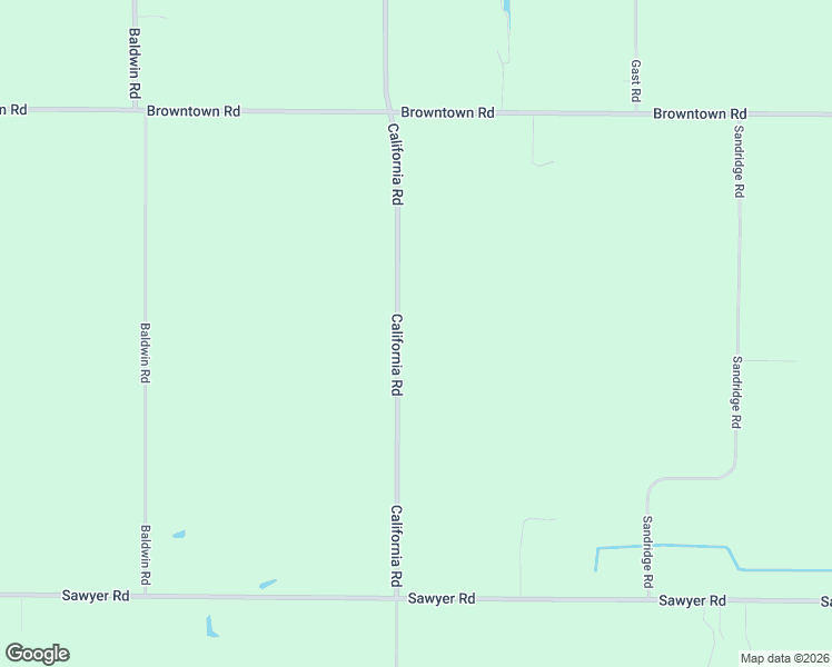 map of restaurants, bars, coffee shops, grocery stores, and more near 12427 California Road in Sawyer