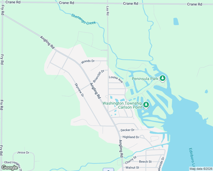 map of restaurants, bars, coffee shops, grocery stores, and more near 12164 Lay Rd in Edinboro