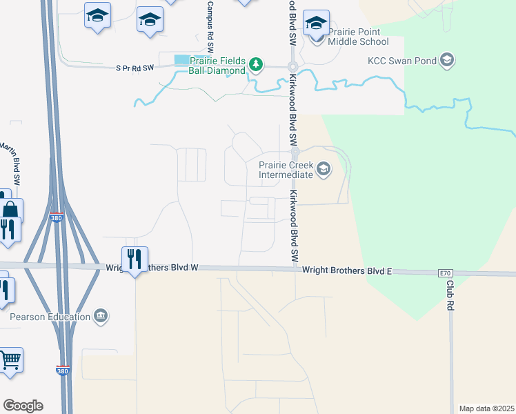 map of restaurants, bars, coffee shops, grocery stores, and more near 141 Clark Drive in Cedar Rapids