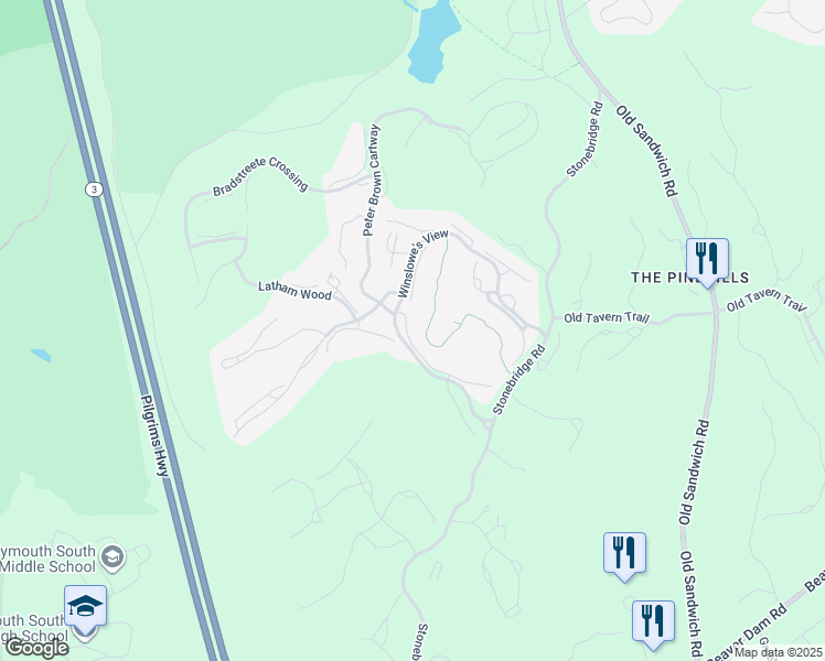map of restaurants, bars, coffee shops, grocery stores, and more near 12 Margeson Row in Plymouth