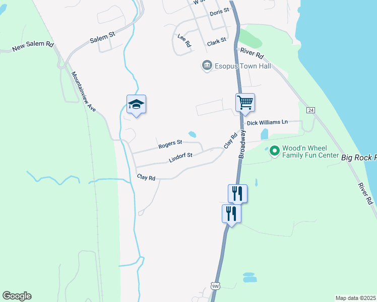 map of restaurants, bars, coffee shops, grocery stores, and more near 196 Lindorf Street in Ulster Park
