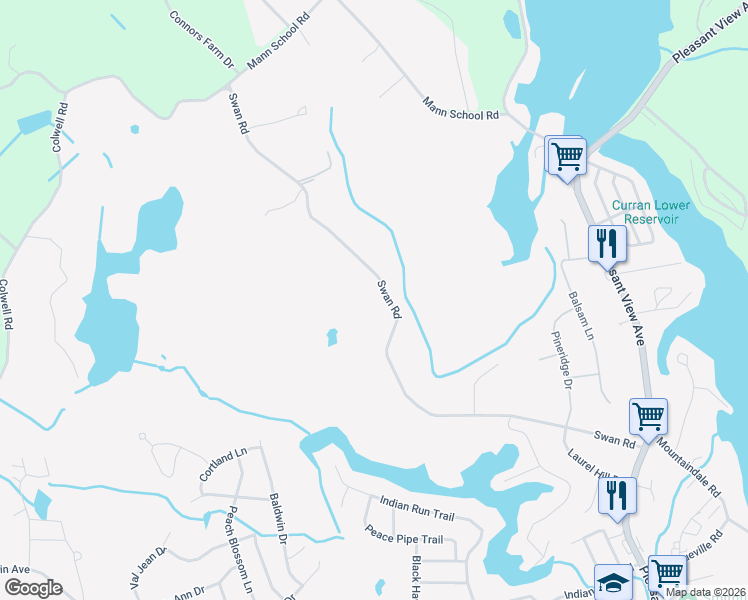 map of restaurants, bars, coffee shops, grocery stores, and more near 86 Swan Road in Smithfield