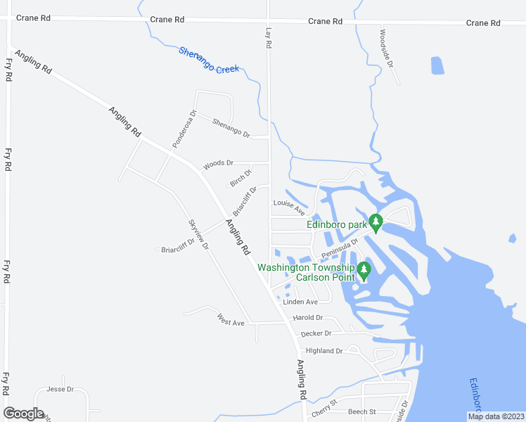 map of restaurants, bars, coffee shops, grocery stores, and more near 12164 Lay Rd in Edinboro