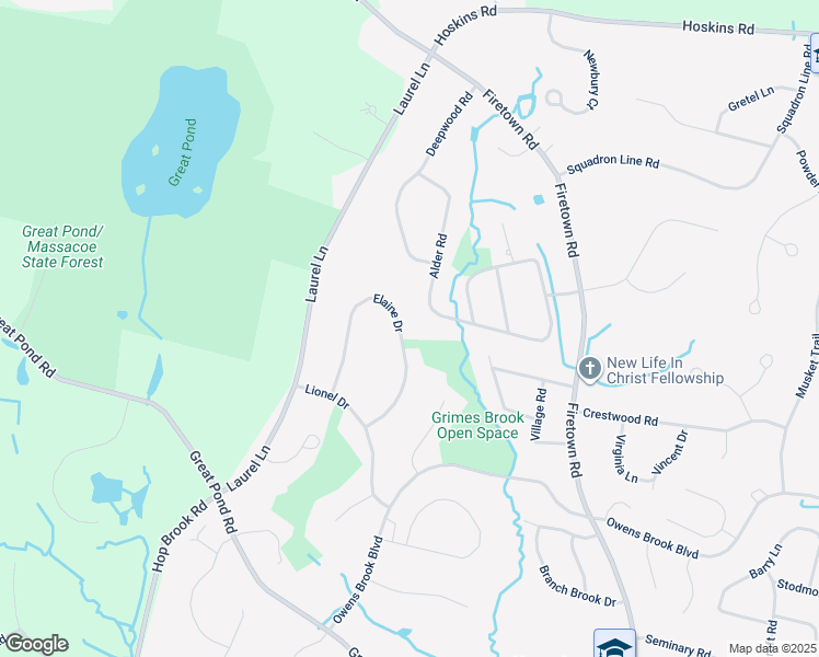map of restaurants, bars, coffee shops, grocery stores, and more near 20 Elaine Drive in Simsbury