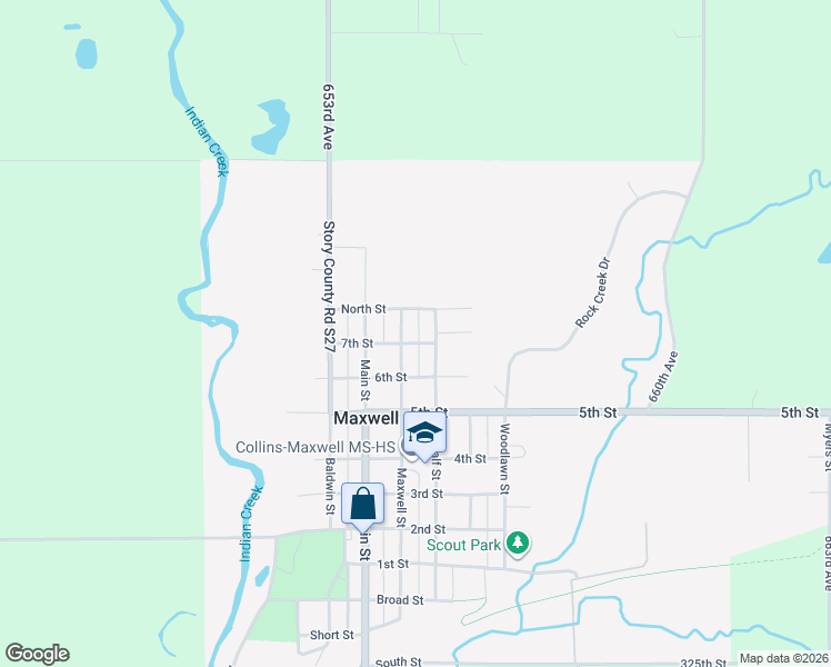 map of restaurants, bars, coffee shops, grocery stores, and more near 508 North Street in Maxwell