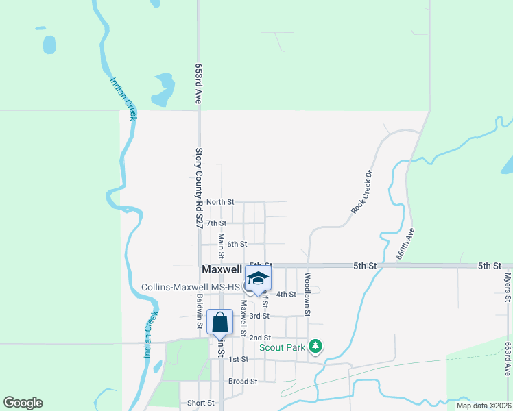 map of restaurants, bars, coffee shops, grocery stores, and more near 508 North Street in Maxwell