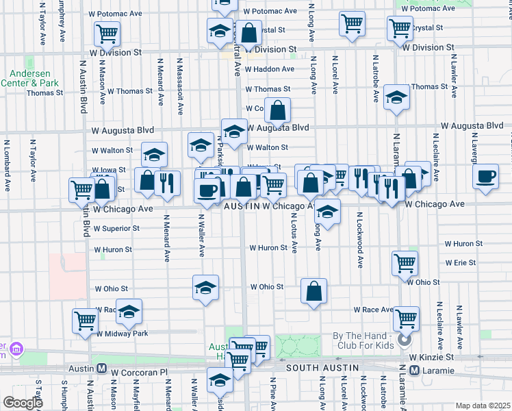 map of restaurants, bars, coffee shops, grocery stores, and more near in Chicago