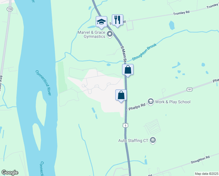 map of restaurants, bars, coffee shops, grocery stores, and more near 905 Meadowview Drive in East Windsor