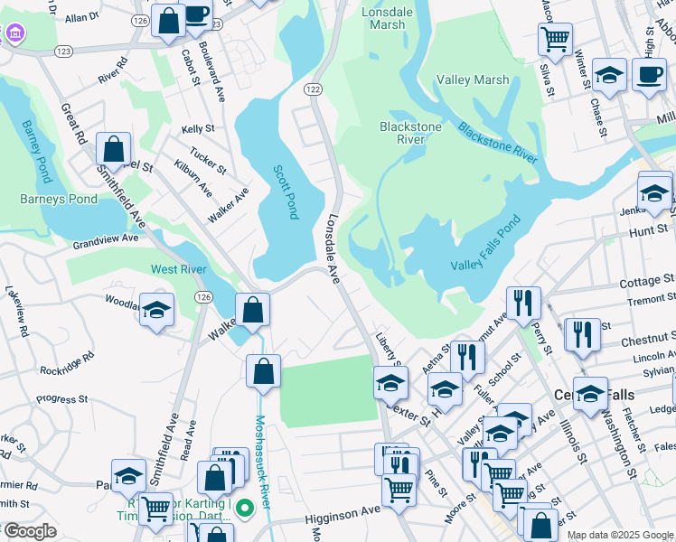 map of restaurants, bars, coffee shops, grocery stores, and more near 1165 Lonsdale Avenue in Lincoln