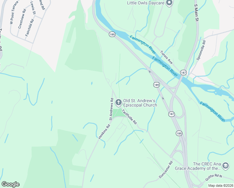 map of restaurants, bars, coffee shops, grocery stores, and more near 68 Tariffville Road in Bloomfield