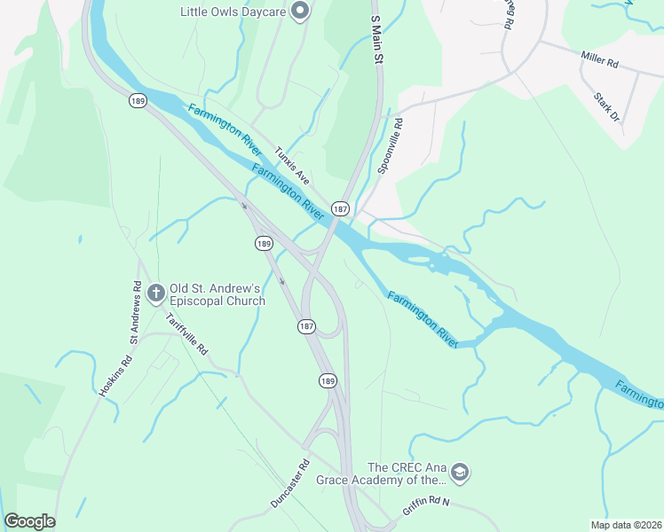 map of restaurants, bars, coffee shops, grocery stores, and more near 15 Connecticut 187 in Bloomfield