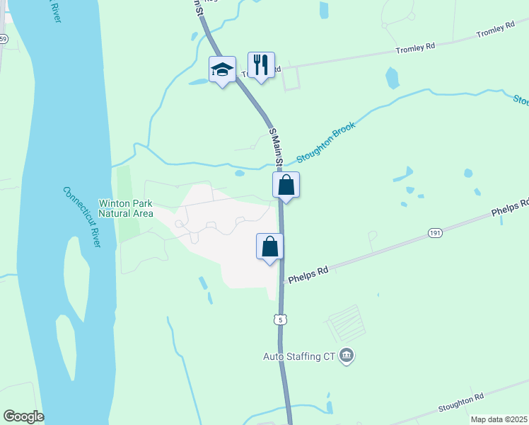 map of restaurants, bars, coffee shops, grocery stores, and more near 4 Winton Road in East Windsor