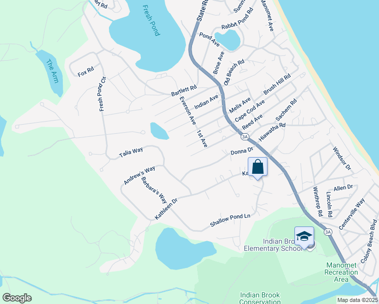 map of restaurants, bars, coffee shops, grocery stores, and more near 113 Reed Avenue in Plymouth