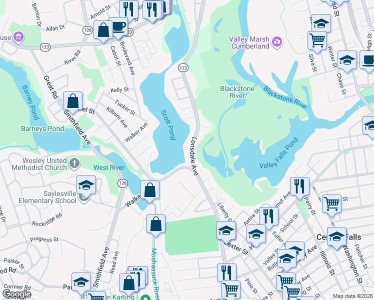 map of restaurants, bars, coffee shops, grocery stores, and more near 1172 Lonsdale Avenue in Lincoln