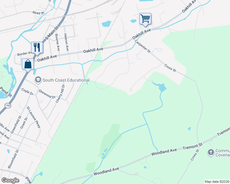 map of restaurants, bars, coffee shops, grocery stores, and more near 144 Burnside Ave in Seekonk