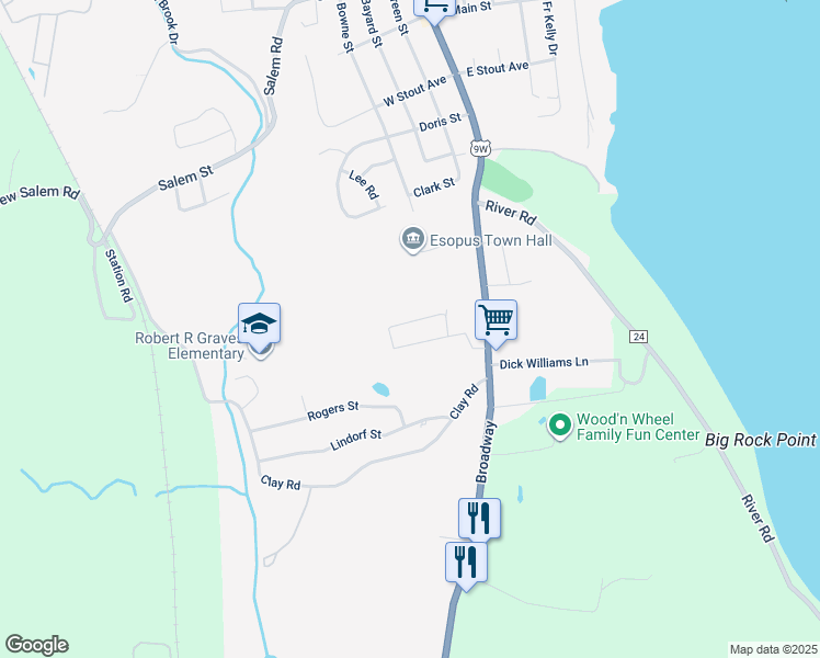 map of restaurants, bars, coffee shops, grocery stores, and more near 9 4 Sisters Ln in Port Ewen