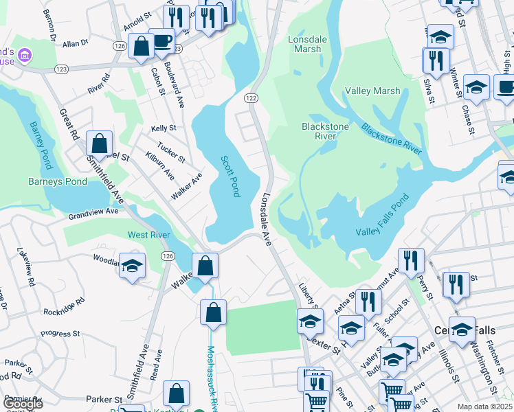 map of restaurants, bars, coffee shops, grocery stores, and more near 1170 Lonsdale Avenue in Lincoln