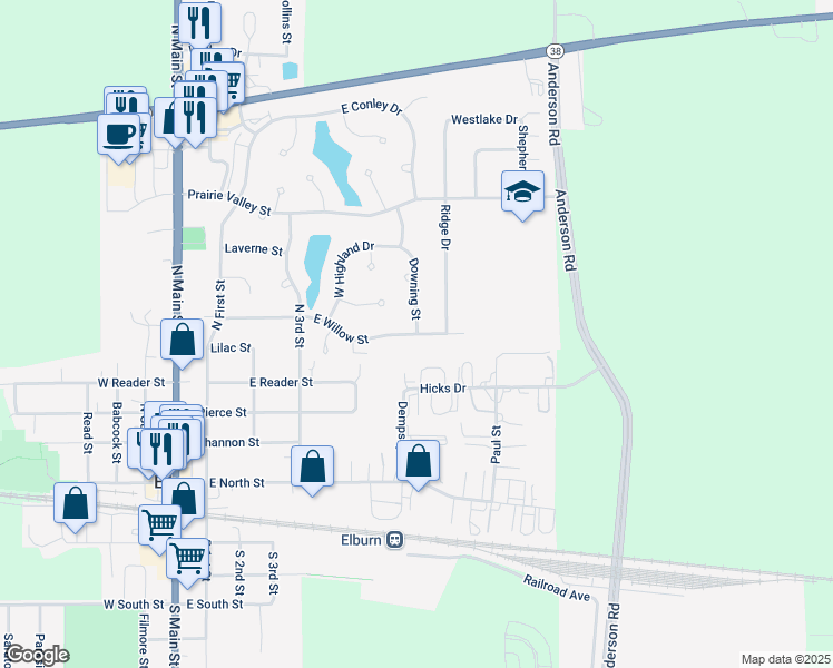 651 East Willow Street, Elburn IL Walk Score