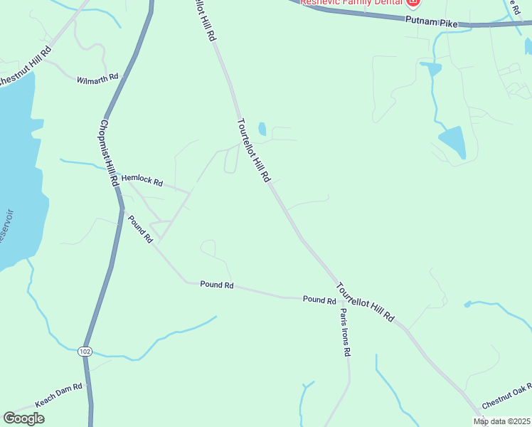map of restaurants, bars, coffee shops, grocery stores, and more near 181 Tourtellot Hill Road in Chepachet