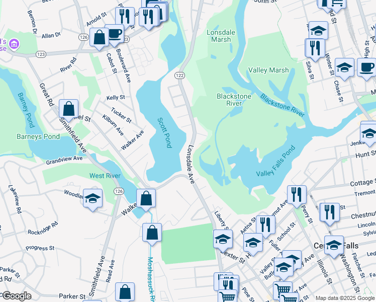 map of restaurants, bars, coffee shops, grocery stores, and more near 1170 Lonsdale Avenue in Lincoln