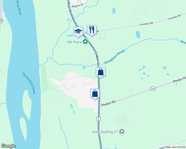 map of restaurants, bars, coffee shops, grocery stores, and more near 4 Winton Road in East Windsor
