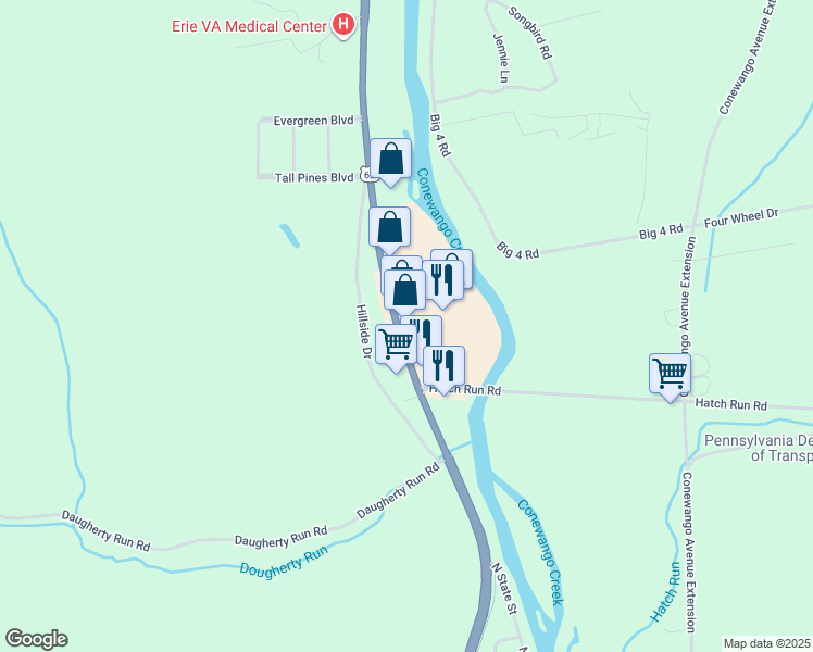 map of restaurants, bars, coffee shops, grocery stores, and more near 1666 Market Street in Warren