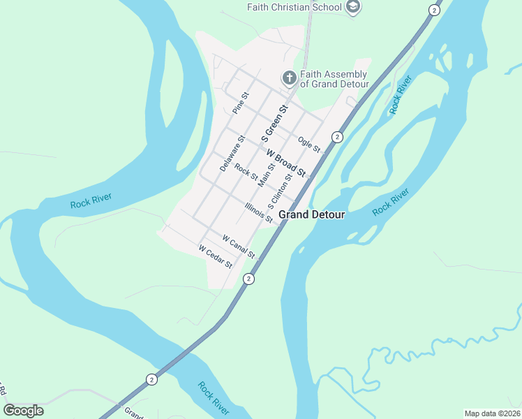 map of restaurants, bars, coffee shops, grocery stores, and more near 3646 Illinois Street in Dixon