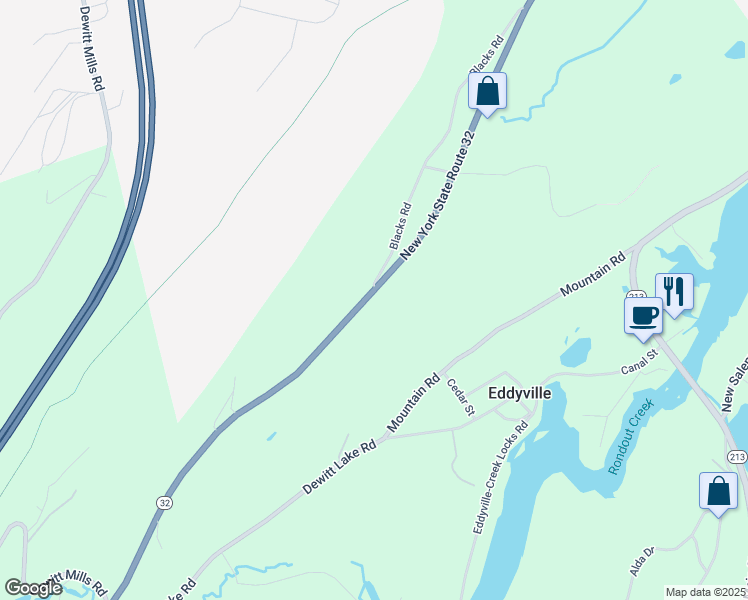 map of restaurants, bars, coffee shops, grocery stores, and more near 2920 New York 32 in Kingston