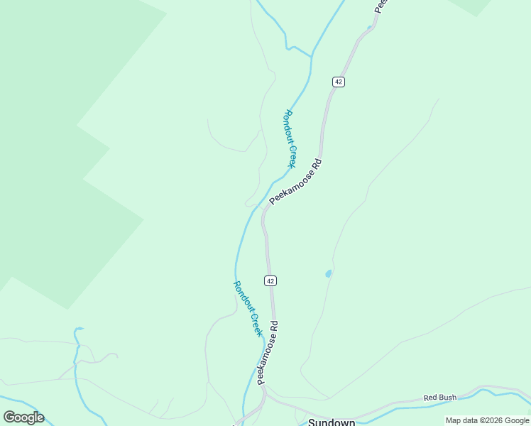 map of restaurants, bars, coffee shops, grocery stores, and more near 21 Peekamoose Road in Grahamsville