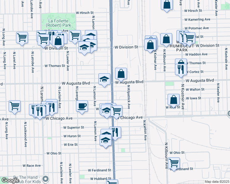 map of restaurants, bars, coffee shops, grocery stores, and more near in Chicago