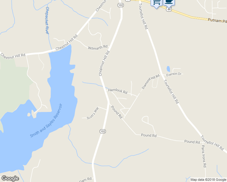 map of restaurants, bars, coffee shops, grocery stores, and more near 12 Park View Drive in Glocester