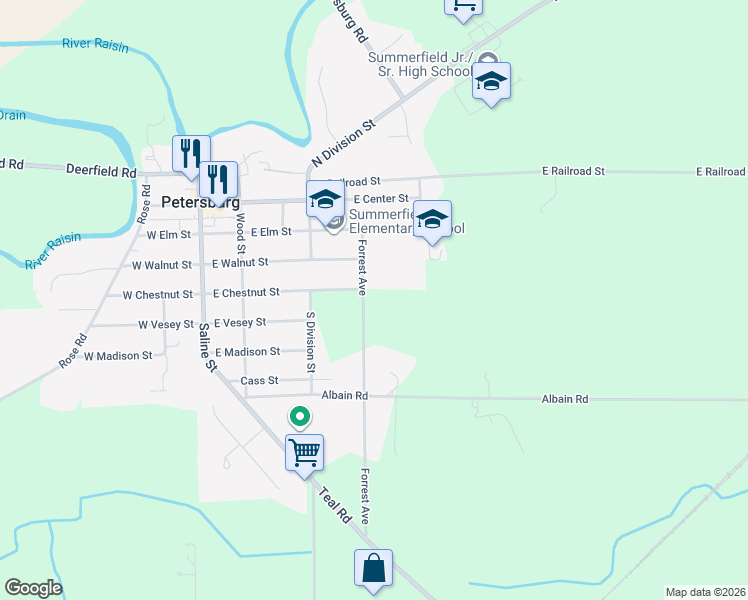 map of restaurants, bars, coffee shops, grocery stores, and more near 297 East Chestnut Street in Petersburg