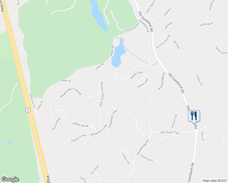 map of restaurants, bars, coffee shops, grocery stores, and more near 2 Abigails Path in Plymouth