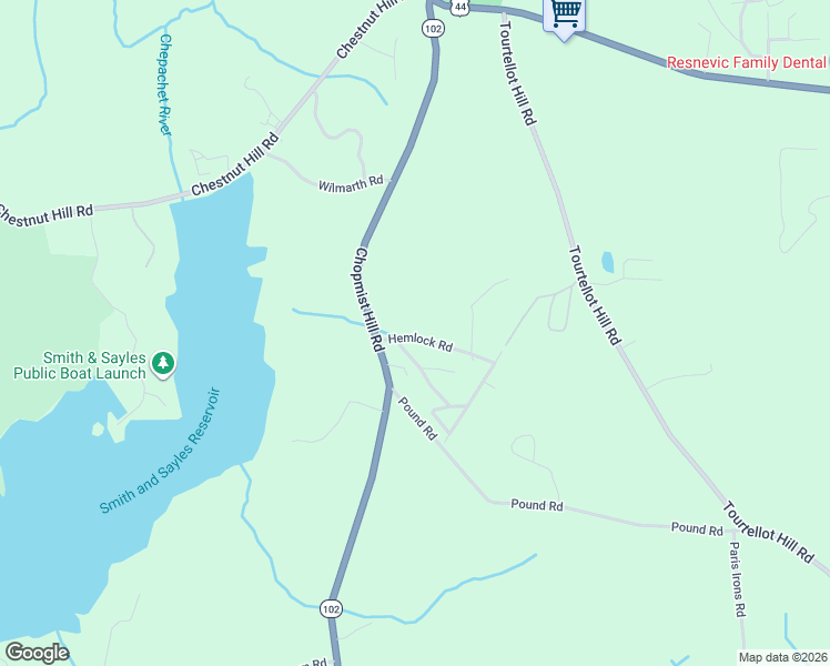 map of restaurants, bars, coffee shops, grocery stores, and more near 12 Park View Drive in Glocester