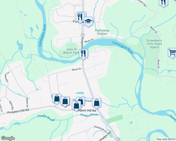 map of restaurants, bars, coffee shops, grocery stores, and more near 17 Darwyn Drive in Windsor
